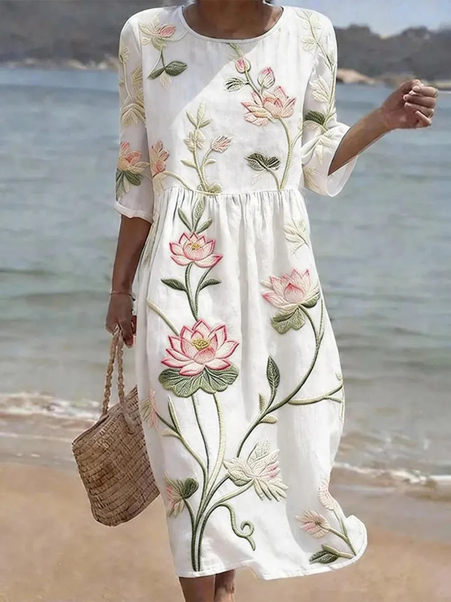 Kayla™ | Plant & Flower Print Dress