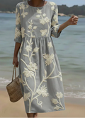 Ashley™ | Plant & Flower Print Midi Dress