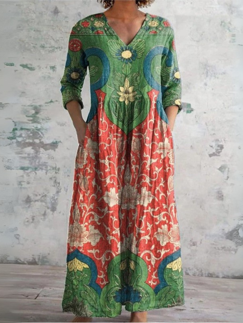 Judith™ | Vintage Floral Maxi Dress