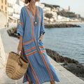 Sandrine™ | Worked Blue Caftan Dress