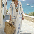 Yvonne™ | Hellenic Weave Caftan Dress