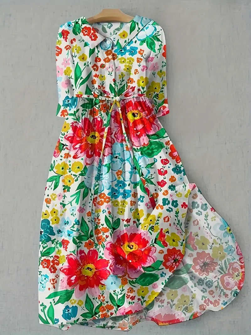 Colette™ | Vibrant Colorful Floral Dress