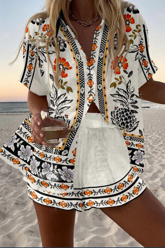Irella™ | Linen Short Set with Floral Print
