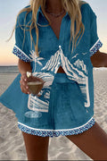 Virina™ | Mount Fuji Linen Short Set