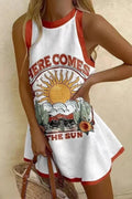 Khalira™ | Sun Print Mini Dress