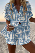 Trenara™ | Linen Short Set with Caravan Print