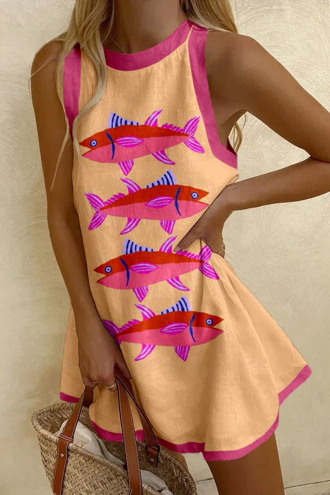 Anavée™ | Sardine Print Mini Dress