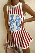 Delara™ | Fish Print Mini Dress