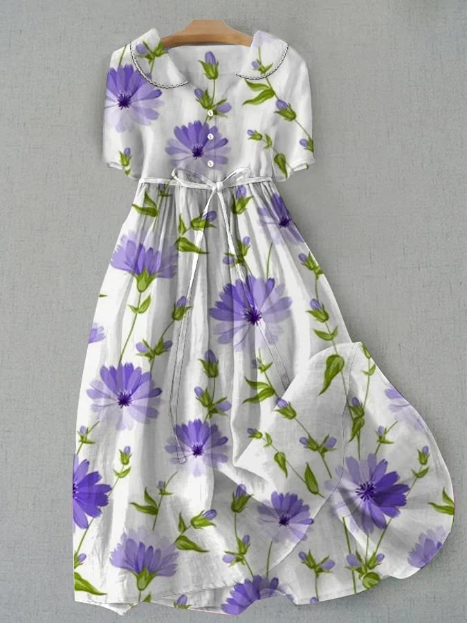 Amélie™ | Elegant Lavender Floral Dress