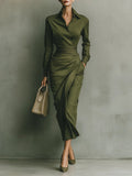 Noëlle™ | Maxi Dress in Army Green