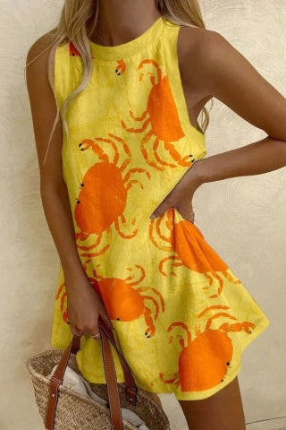 Orvienne™ | Crab Print Mini Dress