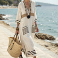 Simone™ | Ebony Lines Caftan Dress